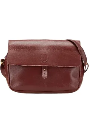 Cartier Pre-owned, Dames, Rood, ONE Size, Leer, Tweedehands leren schoudertassen
