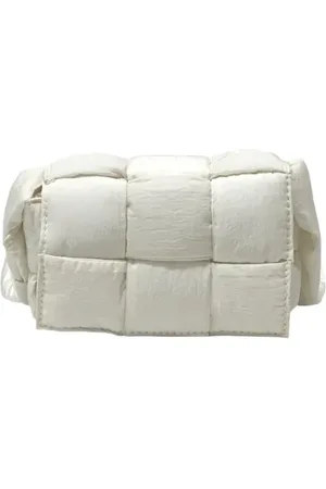 Bottega Veneta Pre-owned, Dames, Wit, ONE Size, Nylon, Pre-owned Canvas crossbody-bags