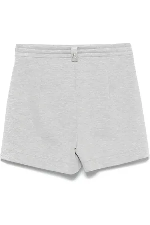 Patrizia Pepe Korte broeken, Dames, Grijs, XS, Polyester, Sportieve Grijze Shorts met Ritssluiting