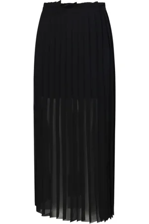 Ami Rokken, Dames, Zwart, S, Polyester, Zwarte Geplooide Rok