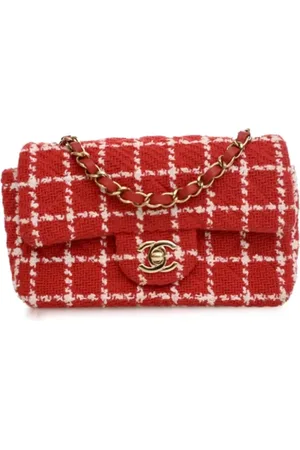 CHANEL Pre-owned, Dames, Rood, ONE Size, Tweed, Pre-owned Fabric crossbody-bags