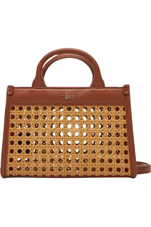 HUGO BOSS Tassen, Dames, Bruin, ONE Size, Leer, Multi Colour Mini Tote Tas met Afneembare Band
