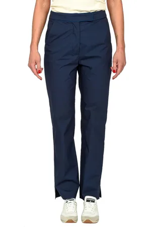 Patrizia Pepe Broeken, Dames, Blauw, S, Katoen, Blauwe Chino Broek met Snap Rivet