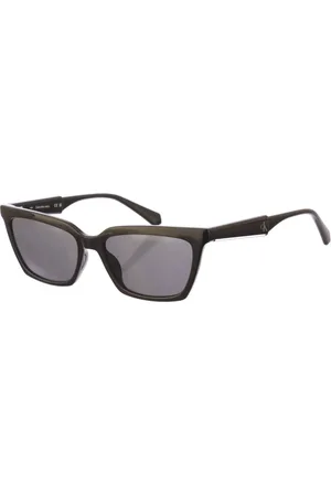 Calvin Klein Accessoires, Dames, Zwart, ONE Size, Cat Eye Acetaat Zonnebril