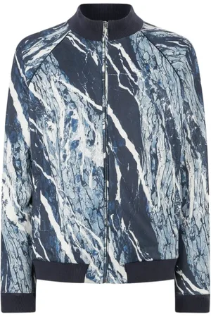 Roberto Cavalli Sweatshirts & Hoodies, Heren, Blauw, 2Xl, Katoen, Sweatshirt met rits en Rubane Print
