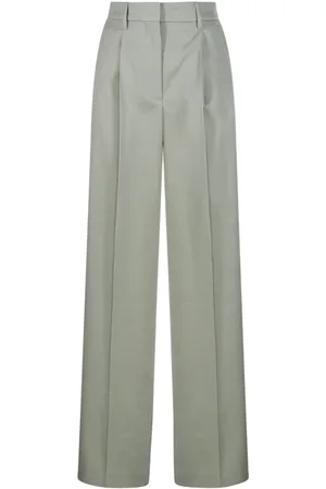Golden Goose Broeken, Dames, Groen, 2Xs, Wol, Seagrass Wide Leg Pant Naomi