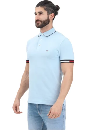 Tommy Hilfiger Tops, Heren, Blauw, L, Katoen, Kleur Blok Polo Shirt
