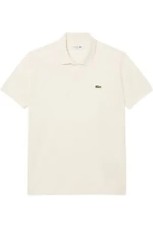 Lacoste Tops, Dames, , 2Xl, Katoen, Crème Polo Shirt met Krokodillenlogo