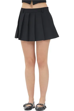 VICOLO Rokken, Dames, Zwart, M, Zwarte hoge geplooide rok