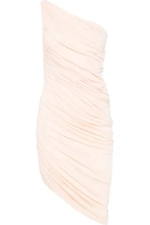 Norma Kamali Kleedjes, Dames, Roze, M, Asymmetrische One Shoulder Mini Jurk