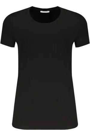 Patrizia Pepe Tops, Dames, Zwart, S, Katoen, Zwart Rhinestone Logo T-Shirt