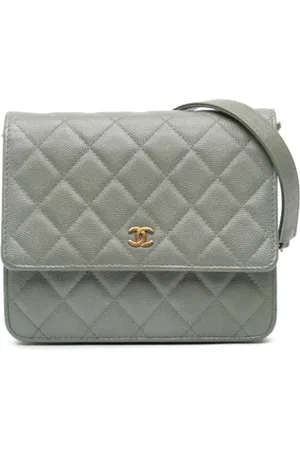 CHANEL Pre-owned, Dames, Groen, ONE Size, Leer, Tweedehands leren portemonnees