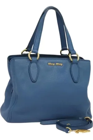 Miu Miu Pre-owned, Dames, Blauw, ONE Size, Tweedehands leren handtassen