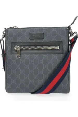 Gucci Pre-owned, Heren, Zwart, ONE Size, Leer, Pre-owned Canvas crossbody-bags