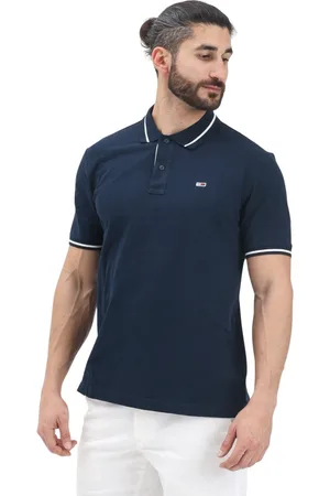 Tommy Hilfiger Tops, Heren, Blauw, XL, Katoen, Blauw Polo Shirt Klassiek Ontwerp
