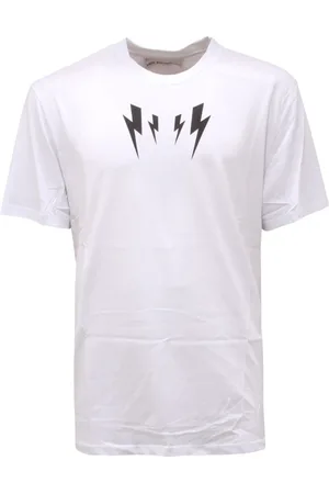 Neil Barrett Tops, Heren, Wit, M, Slim Fit Italiaans Model Shirt