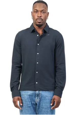 K-Way Overhemden, Heren, Blauw, M, Katoen, Timothee Long Sleeve Shirt