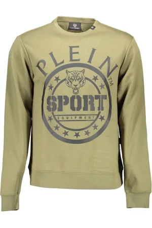 Philipp Plein Sweatshirts & Hoodies, Heren, Groen, M, Katoen, Groene Katoenen Heren Sweater