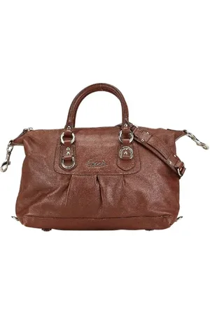 Coach Pre-owned, Dames, Bruin, ONE Size, Leer, Tweedehands leren handtassen