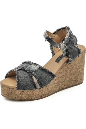 Colors of California Schoenen, Dames, Zwart, 39 EU, Zwarte Sleehak Schoenen Capri 14