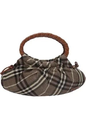 Burberry Pre-owned, Dames, Bruin, ONE Size, Tweedehands Canvas handtassen