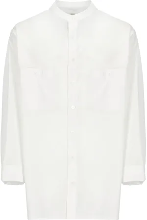 YOHJI YAMAMOTO Overhemden, Heren, Wit, S, Katoen, Wit Katoenen Crew Neck Shirt
