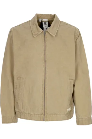 Element Jassen, Heren, Groen, L, Katoen, Canvas Khaki Jas voor Mannen