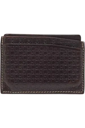 Carolina Herrera Pre-owned, Dames, Bruin, ONE Size, Leer, Tweedehands leren portemonnees