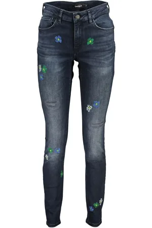 Desigual Jeans, Dames, Blauw, XL, Katoen, Blauwe Katoenen Jeans & Broek