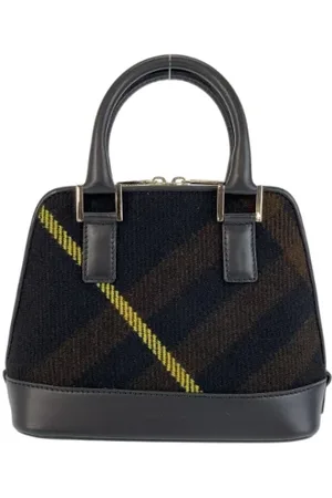 Burberry Pre-owned, Dames, Zwart, ONE Size, Wol, Tweedehands Canvas handtassen