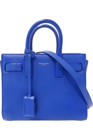 Saint Laurent Pre-owned, Dames, Blauw, ONE Size, Leer, Tweedehands leren handtassen