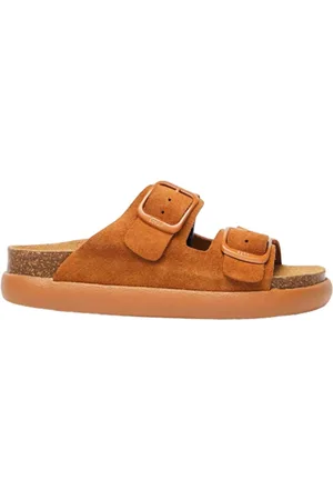 Scholl Schoenen, Dames, Bruin, 40 EU, Suède, Chunky Suède Sandaal met Verstelbare Banden