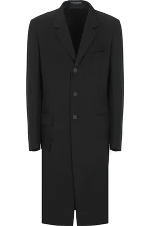 YOHJI YAMAMOTO Mantels, Heren, Zwart, L, Zwarte Jassen voor Mannen