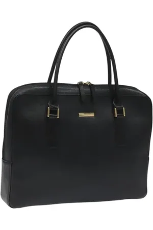 Burberry Pre-owned, Dames, Zwart, ONE Size, Leer, Tweedehands leren handtassen