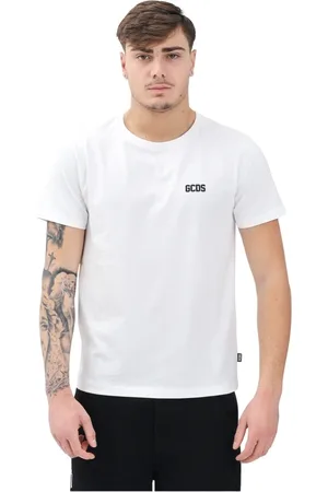 GCDS Tops, Heren, Wit, XL, Katoen, Wit T-shirt met korte mouwen
