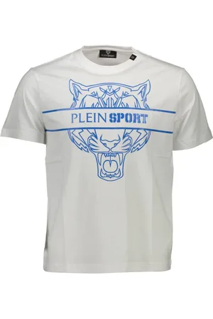 Philipp Plein Tops, Heren, Wit, XL, Katoen, Wit Katoenen Crew Neck T-Shirt