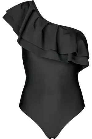 Crās Badkleding, Dames, Zwart, S, Badpak met wikkeleffect en ruches
