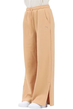 PUMA Broeken, Dames, Bruin, M, Casual High-Waist Bruine Sportieve Broek