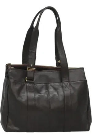Saint Laurent Pre-owned, Dames, Zwart, ONE Size, Leer, Tweedehands leren handtassen
