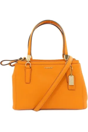 Coach Pre-owned, Dames, Oranje, ONE Size, Leer, Tweedehands leren handtassen