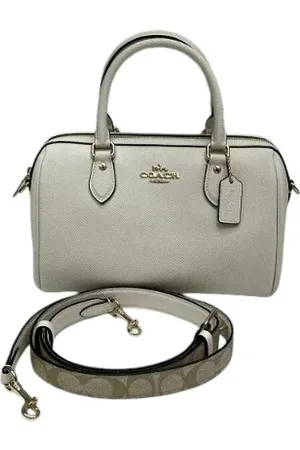 Coach Pre-owned, Dames, Wit, ONE Size, Leer, Tweedehands leren handtassen