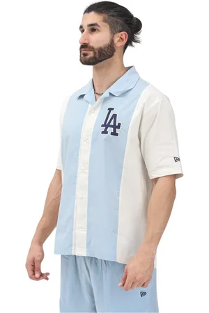 New Era Overhemden, Heren, Veelkleurig, L, Katoen, LA Dodgers Stripe Revere Shirt