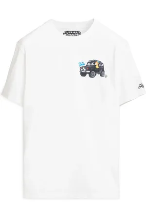 MC2 SAINT BARTH Tops, Heren, Wit, XL, Katoen, Gestreept Cryptopuppets Gang T-shirt met Logo