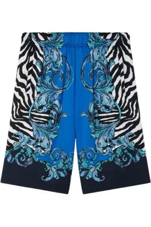 VERSACE Badkleding, Heren, Veelkleurig, XL, Zebra Print Baroque Outline Shorts