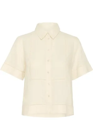 Part Two Blouses & Shirts, Dames, , 3Xl, Linnen, Eggnog Shirt Blouse Rebittapw Stijl