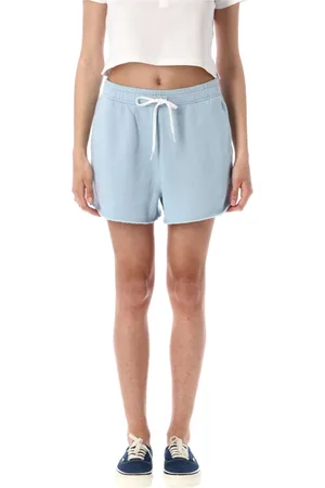 Ralph Lauren Korte broeken, Dames, Blauw, M, Katoen, Comfortabele Fleece Shorts voor dagelijks gebruik