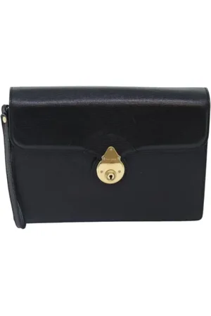 Burberry Pre-owned, Dames, Zwart, ONE Size, Leer, Pre-owned Leather clutches