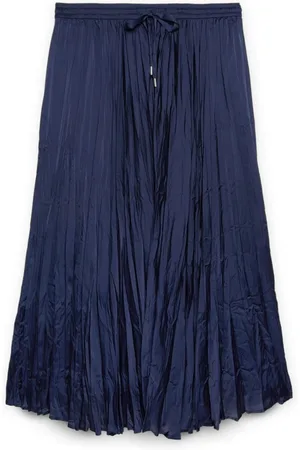 Fiorella rubino Rokken, Dames, Blauw, S, Satijn, Lange Satijnen Rok