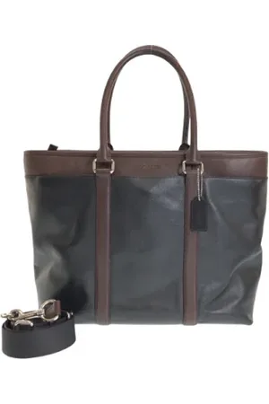 Coach Pre-owned, Dames, Zwart, ONE Size, Leer, Tweedehands leren handtassen