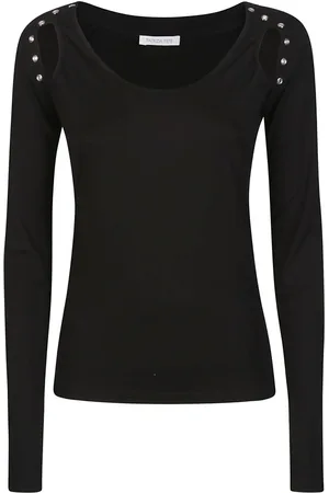 Patrizia Pepe Tops, Dames, Zwart, S, Stijlvolle Gebreide Trui voor Vrouwen